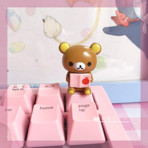 1Pc Personalized Cute Bear PBT Keycap Mechanical Keyboard Gaming Decoration Gift Custom DIY Cartoon Anime Key 2 - Anime Keycaps