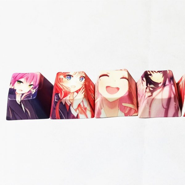 6pcs pack PBT 5 Sides Dye Subbed Key Caps For MX Switch Mechanical Keyboard Cartoon Girls 1 - Anime Keycaps