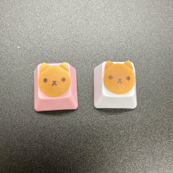 Cartoo Keycaps Cute For Doraemon cat Dorayaki Cute pink white Keyboard Keycap Personality Design Replacement food 1 - Anime Keycaps