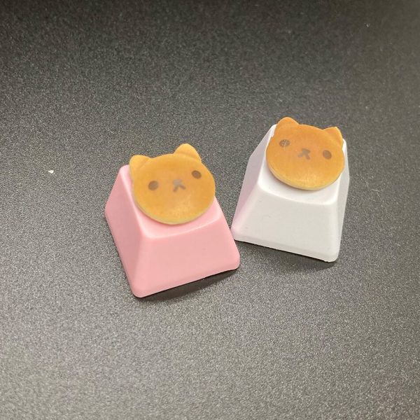 Cartoo Keycaps Cute For Doraemon cat Dorayaki Cute pink white Keyboard Keycap Personality Design Replacement food 2 - Anime Keycaps