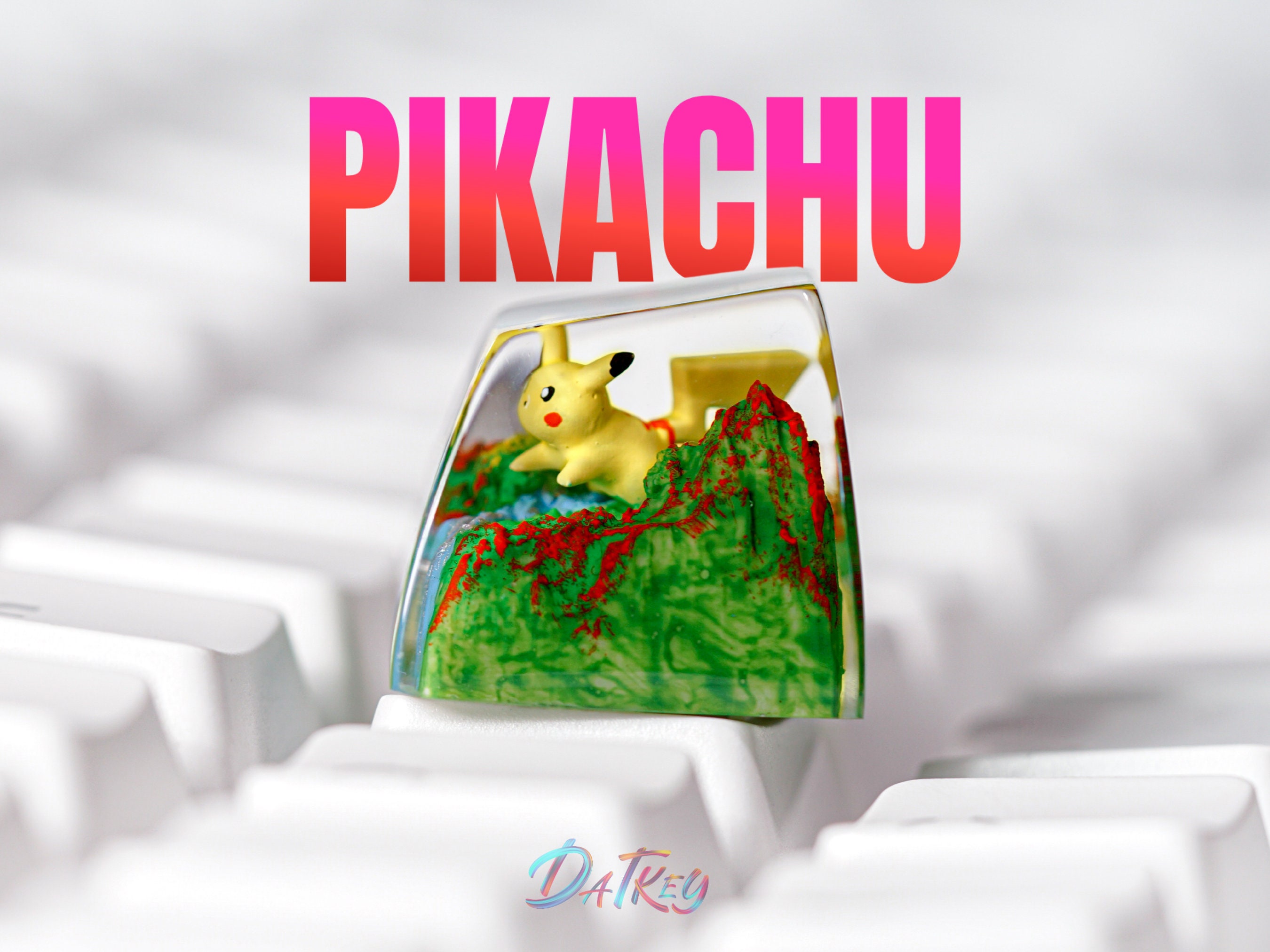 Pikachu Keycap, Pokemon Keycap, Artisan Keycap, Esc Keycap, Keycap for MX Cherry Switches Keyboard, Handmade Gift