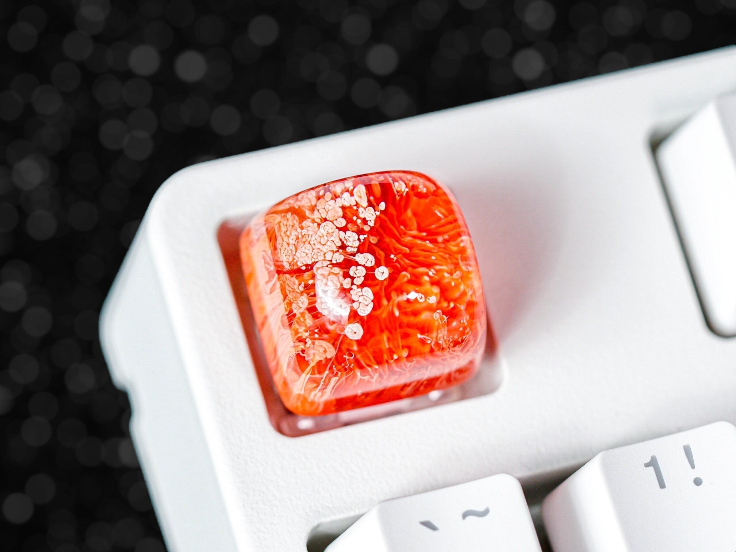 Red Coral Keycap, Ocean Keycap, Artisan Keycap, Keycap for MX Cherry Switches Keyboard, Handmade Gift