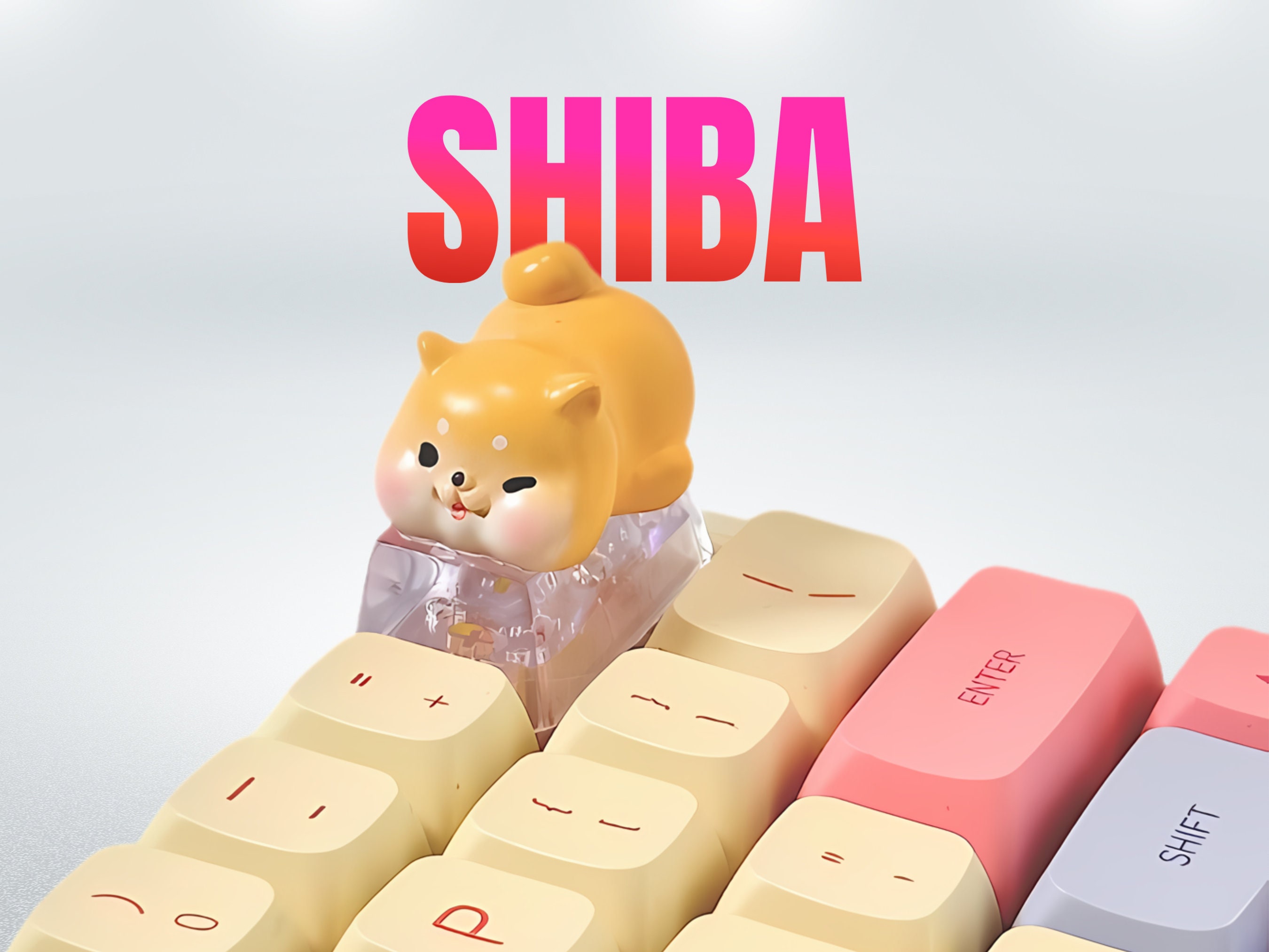 Shiba Keycap, Cute Dog Keycap, Artisan Keycap, Backspace Keycap, Keycap for MX Cherry Switches Mechanical Keyboard, Handmade Gift