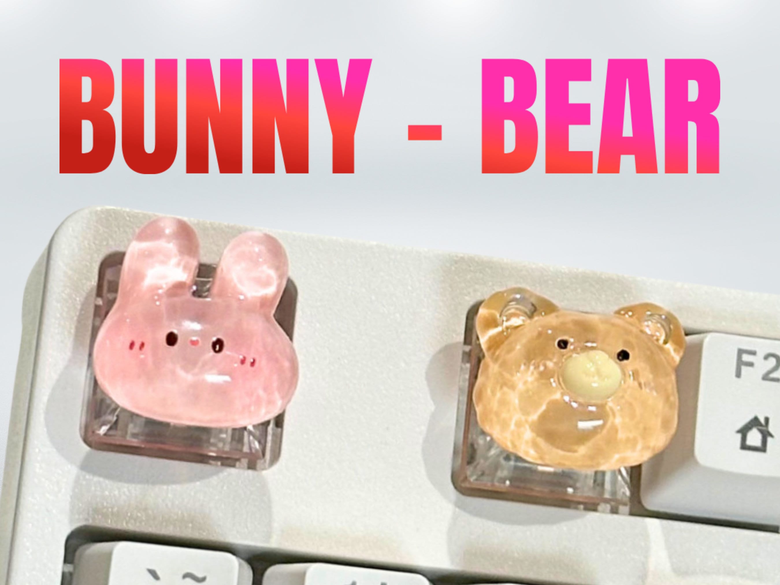 Bunny Keycap, Cub Keycap, Baby Animal Keycap, Artisan Keycap, Keycap for MX Cherry Switches Mechanical Keyboard, Handmade Gift